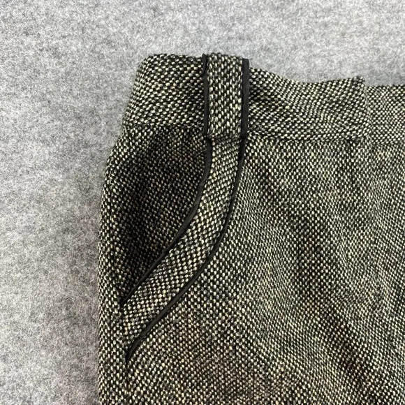 British Khaki Tweed Skirt Womens Size 4 Brown Pockets Classic Academia Career - Picture 2 of 10